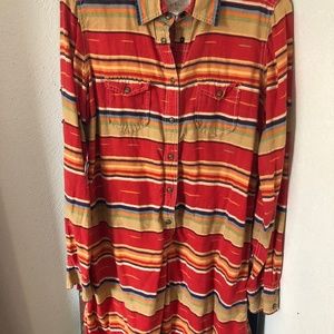 Ryan Michael serape shirt dress